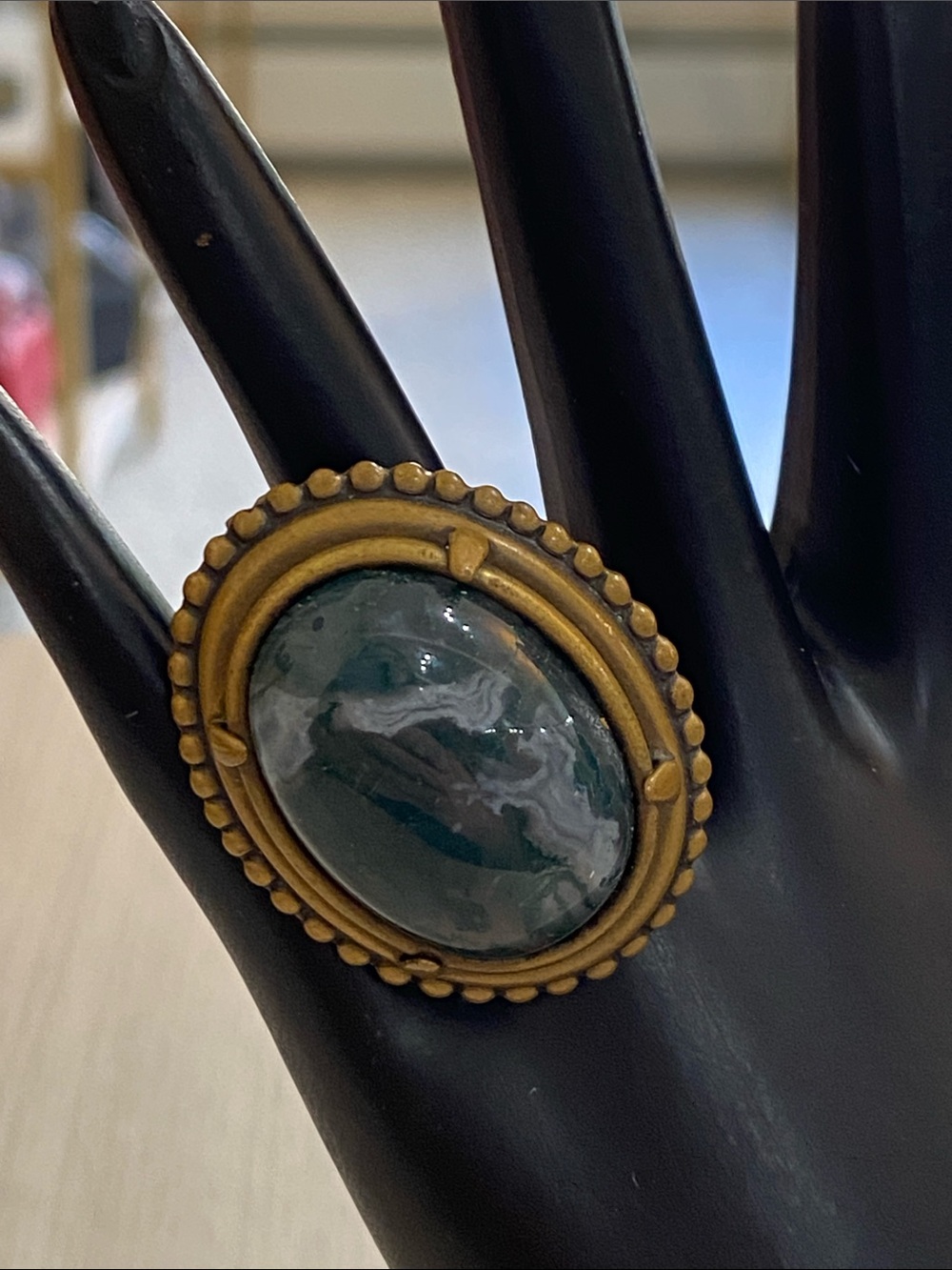 JAN MICHAELS SAN FRANCISCO STONE RING VINTAGE ANTIQUE